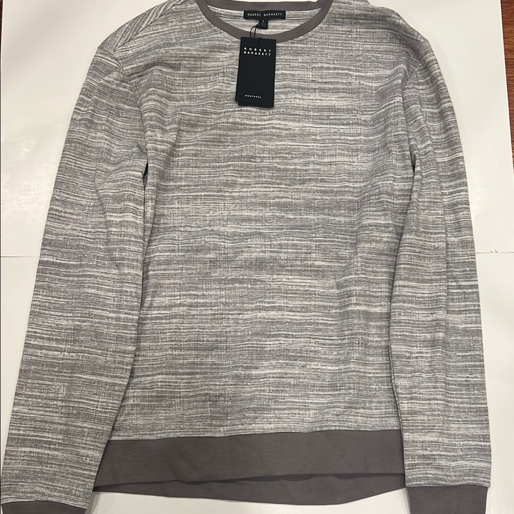 New Robert Barakett Men's Griffin Gray Crewneck Sweater size large